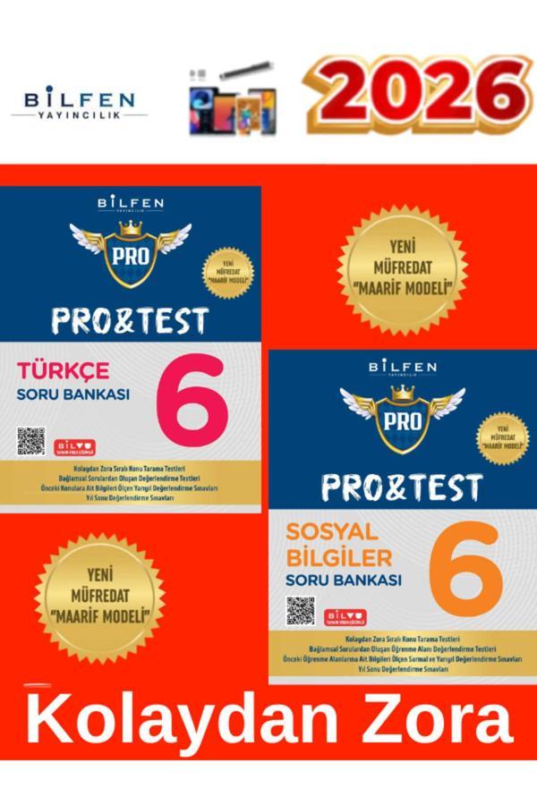 2026 6.Sınıf Protest Türkçe-Sosyal Bilgiler %100 Yeni Maarif Müfredat Soru Bankası+Tablet Kalem - Bilfen Yayınları - Image 1