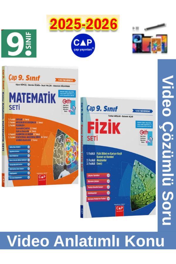 9.Sınıf 2025-2026 Müfredat Matematik-Fizik Video Anlatımlı Video Çözümlü Soru Bankası Seti+Kalem - Çap Yayınları - Image 1