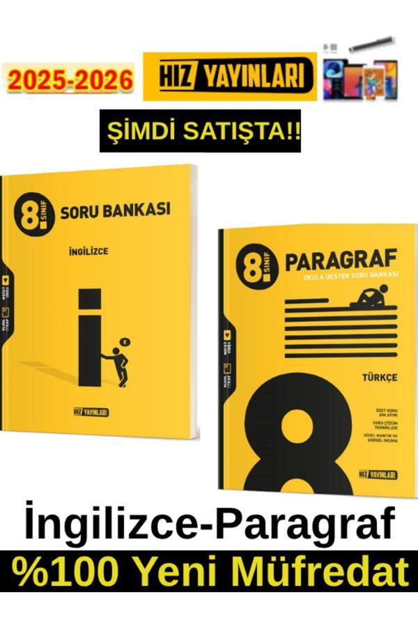 Hız 2026 8.Sınıf İngilizce-Paragraf %100 Yeni Marif Müfredat Soru Bankası+Android Kalem - Hız Yayınları - Image 1