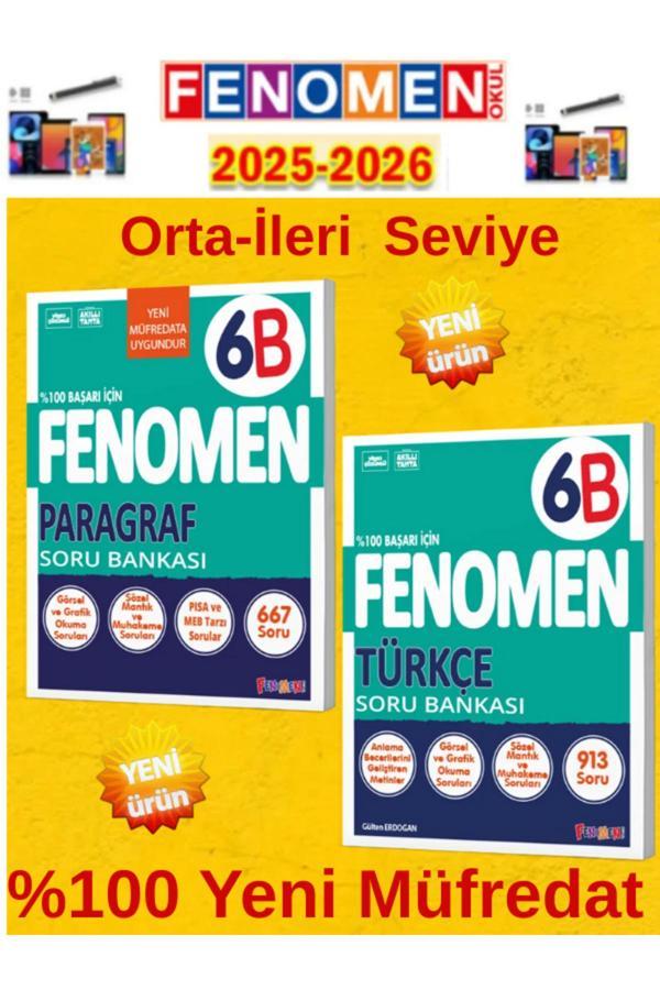 6.Sınıf Paragraf B-Türkçe B Soru Bankası Seti %100 Yeni Müfredat+Kalem(2 Kitap) - Fenomen Yayıncılık - Image 1