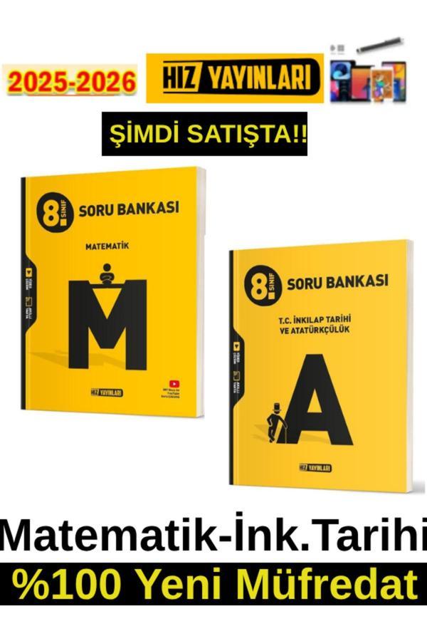 Hız 2026 8.Sınıf Matematik-İnk.Tarihil%100 Yeni Marif Müfredat Video Çöz. Soru Bankası+ Kalem - Hız Yayınları - Image 1