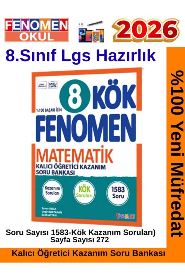 2026 8.Sınıf Kök Matematik Kalıcı Öğretici Kazanım Soru Bankası(1583 Soru) - Fenomen Yayıncılık - Image 1