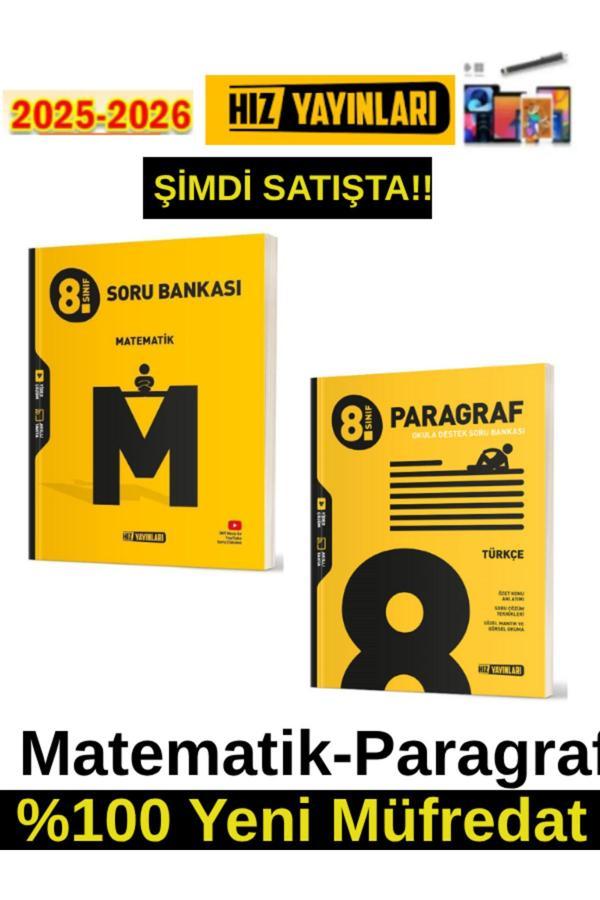 Hız 2026 8.Sınıf Matematik-Paragraf%100 Yeni Marif Müfredat Soru Bankası+Android Kalem - Hız Yayınları - Image 1