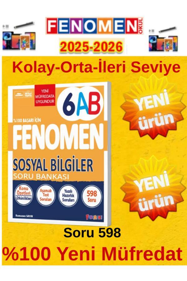 6.Sınıf Sosyal Bilgiler Fenomen Ab Soru Bankası %100 Yeni Müfredat+Android Kalem(598 Soru) - Fenomen Yayıncılık - Image 1