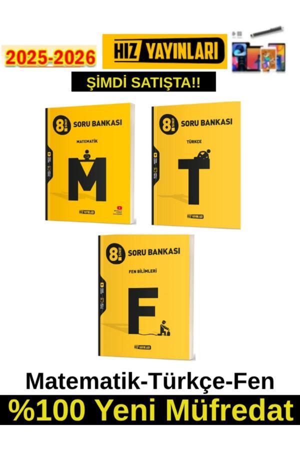 Hız 2026 8.Sınıf Matematik-Türkçe-Fen %100 Yeni Marif Müfredat Soru Bankası+Kalem - Hız Yayınları - Image 1