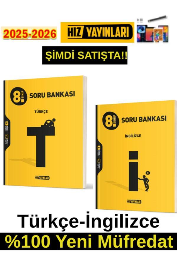 Hız 2026 8.Sınıf Türkçe-İngilizce %100 Yeni Marif Müfredat Soru Bankası+Android Kalem - Hız Yayınları - Image 1