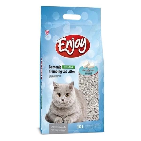 Enjoy Topaklanan Marsilya Sabun Kokulu Bentonit Doğal Kedi Kumu 10 Lt - Image 1