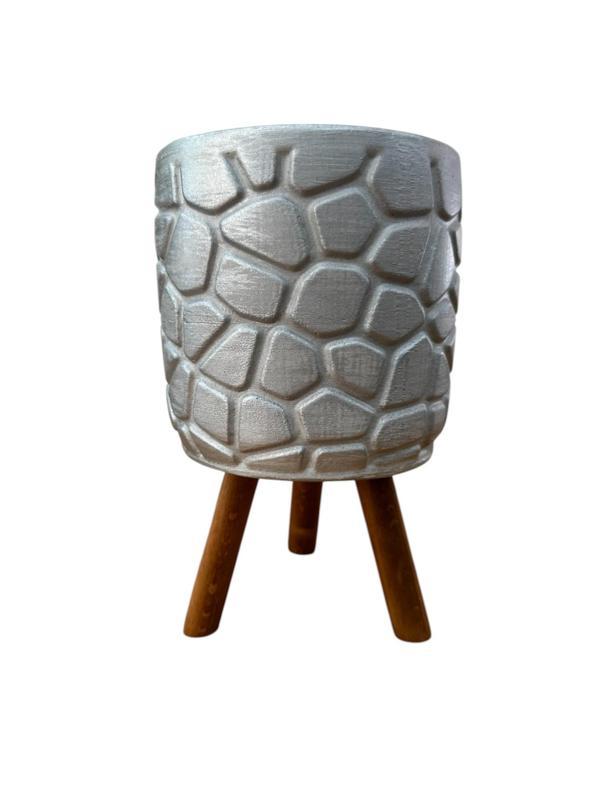 Bitki Tasarımı Ev dekorasyon Gümüş Taş Desen Beton Saksı Çiçeklik Saksılık - Image 1