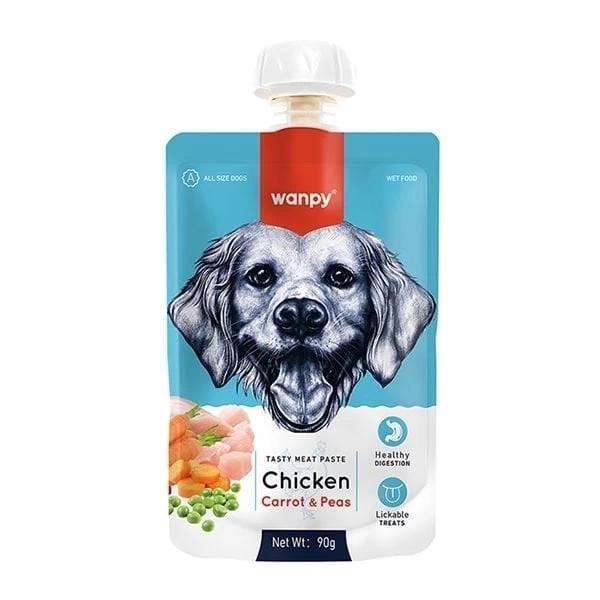 Wanpy Taze Tavuklu ve Havuçlu Et Ezmesi Doğal Köpek Ödülü 90 Gr - Image 1