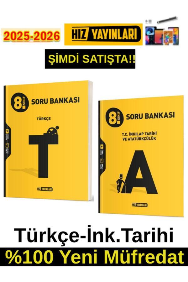 Hız 2026 8.Sınıf Türkçe-İnk.Tarihi %100 Yeni Marif Müfredat Soru Bankası+Android Kalem - Hız Yayınları - Image 1