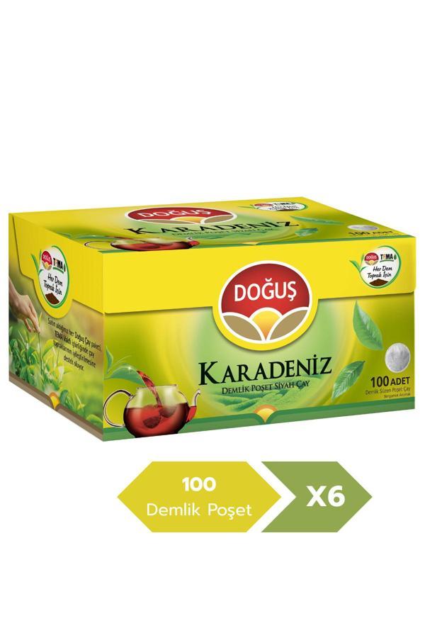 Doğuş Karadeniz 3.2 gr 100’lü Bergamotlu Demlik Poşet Çay X 6 Adet - Image 1