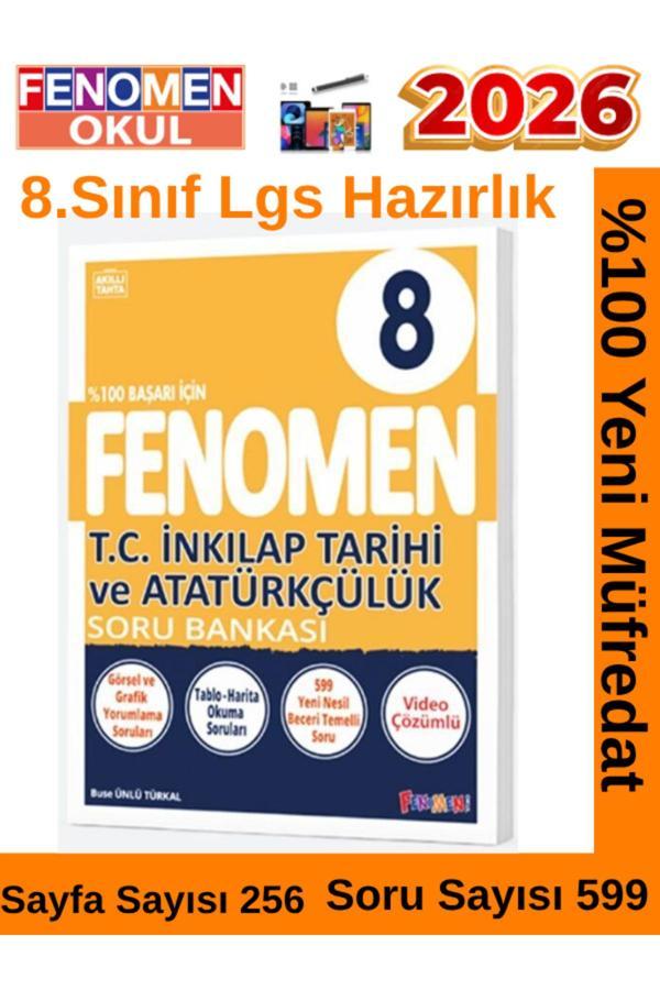 2026 8.Sınıf Tc.İnkılap Tarihi Ve Atatürkçülük Video Çözümlü Soru Bankası(599 Soru)+Android Kalem - Fenomen Yayıncılık - Image 1