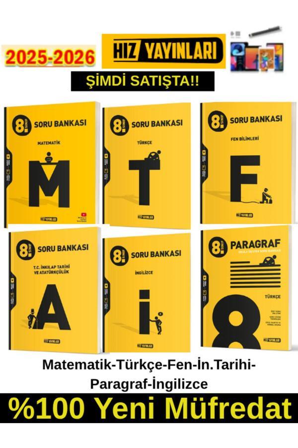 Hız 2026 8.Sınıf(6 Kitap)(M-T-F-İ-İ-P) %100 Yeni Marif Müfredat Soru Bankası+Kalem - Hız Yayınları - Image 1