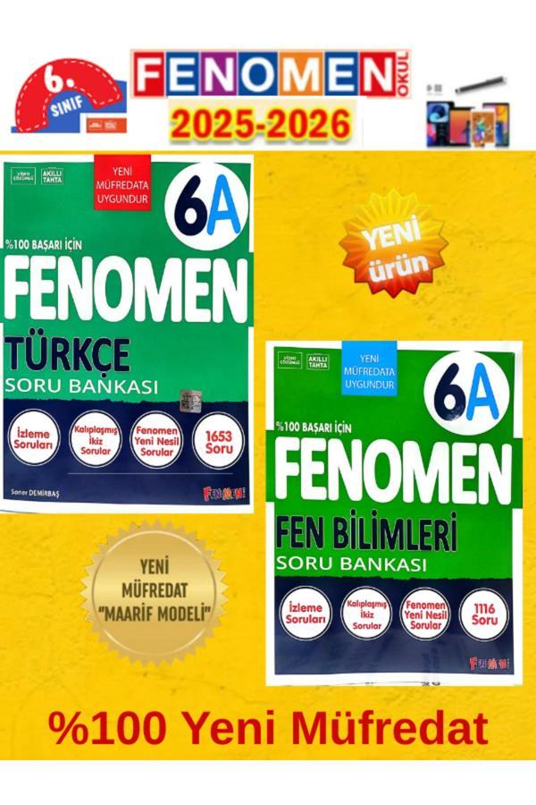 6.Sınıf Türkçe-Fen Bilimleri Fenomen A Yeni Müfredata Uygun Video Çözümlü Soru Bankası+Android Kalem - Fenomen Yayıncılık - Image 1
