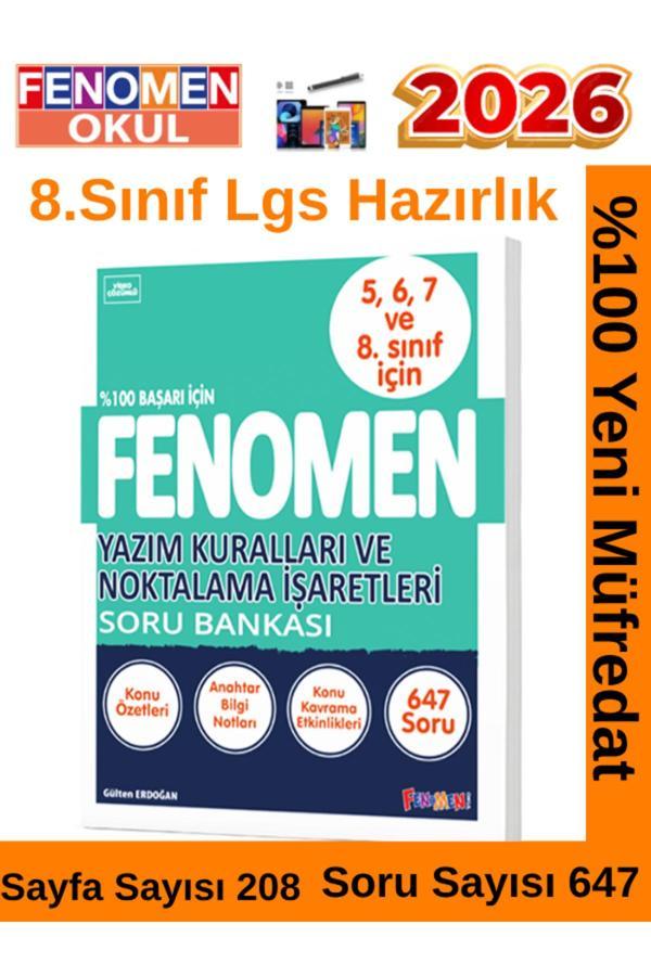 2026 8.Sınıf Yazım Kuralları Noktalama İşaretleri Vide Çözümlü Soru Bankası(647 Soru) - Fenomen Yayıncılık - Image 1