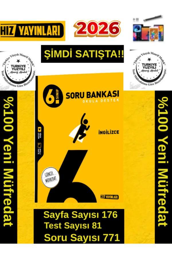 Hız Yayınları 2026 6.Sınıf İngilizce %100 Yeni Marif Müfredat Video Çöz. Soru Bankası+Android Kalem - Hız Yayınları - Image 1