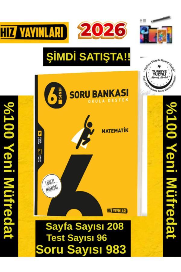 Hız Yayınları 2026 6.Sınıf Matematik %100 Yeni Marif Müfredat Video Çöz. Soru Bankası+Android Kalem - Hız Yayınları - Image 1