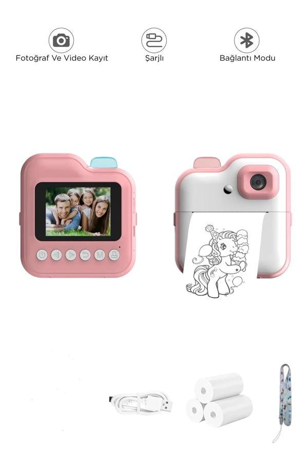 Dijital Video Kayıt Fotoğraf Çocuk Kamerası Anlık Termal Resim Kağıt Baskılı - Image 1