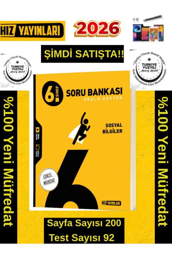 Hız Yayınları 2026 6.Sınıf Sosyal %100 Yeni Marif Müfredat Video Çöz. Soru Bankası+Android Kalem - Hız Yayınları - Image 1