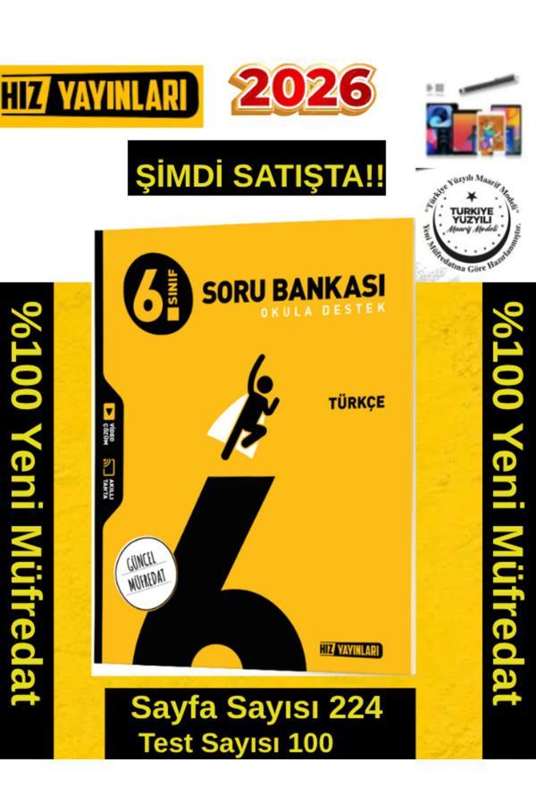 Hız Yayınları 2026 6.Sınıf Türkçe %100 Yeni Marif Müfredat Video Çöz. Soru Bankası+Android Kalem - Hız Yayınları - Image 1