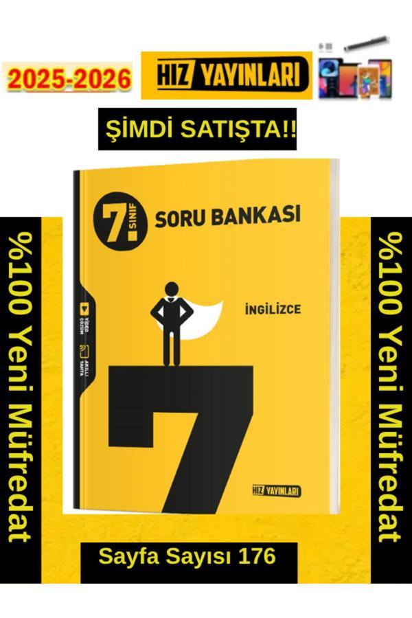 Hız Yayınları 2026 7.Sınıf İngilizce %100 Yeni Marif Müfredat Video Çöz. Soru Bankası+Android Kalem - Hız Yayınları - Image 1