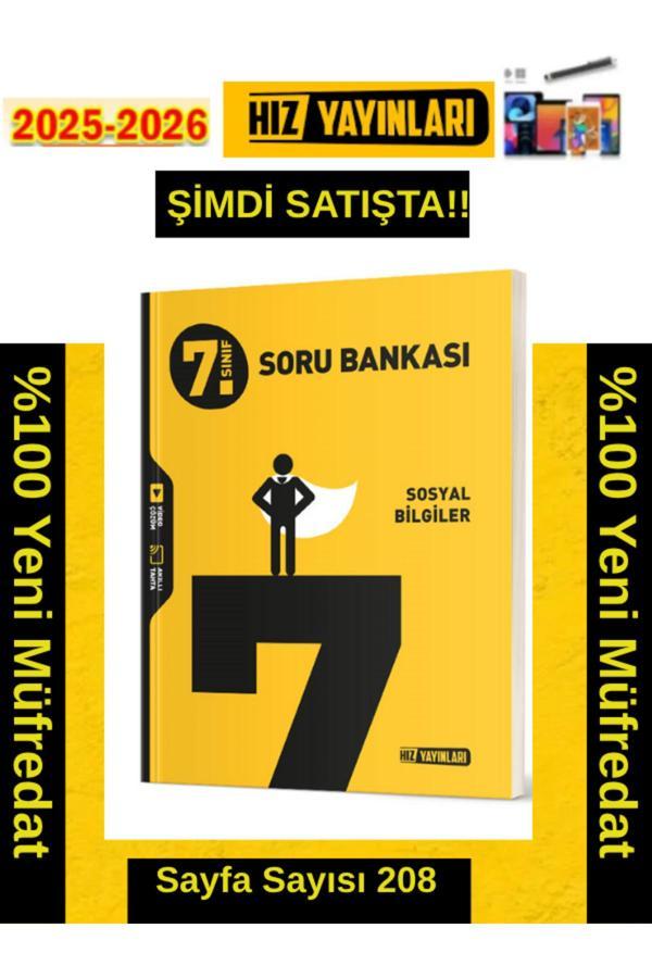 Hız Yayınları 2026 7.Sınıf Sosyal %100 Yeni Marif Müfredat Video Çöz. Soru Bankası+Android Kalem - Hız Yayınları - Image 1
