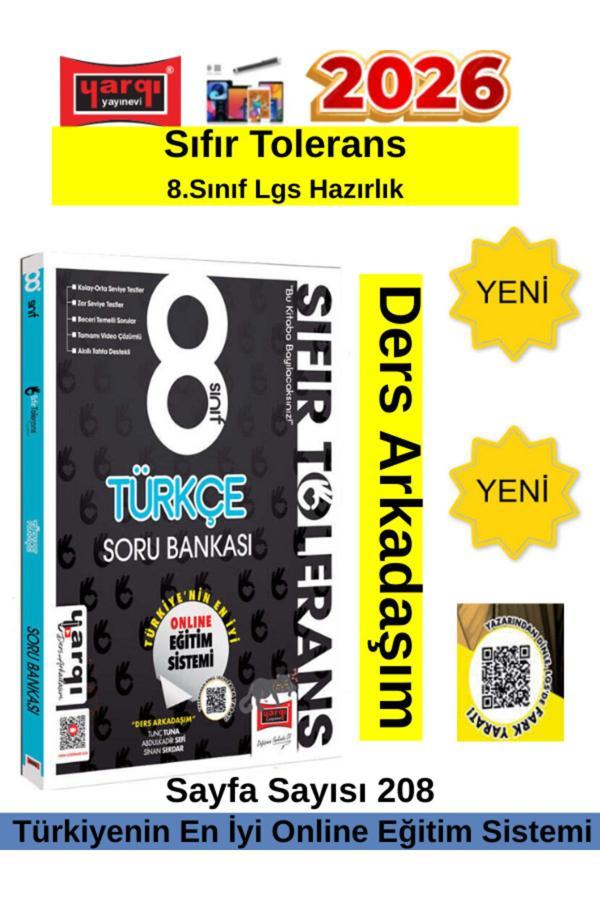 2026 Sıfır Tölerans 8.Sınıf Lgs Hazırlık Türkçe Video Çözümlü Soru Bankası - Yargı Yayınları - Image 1