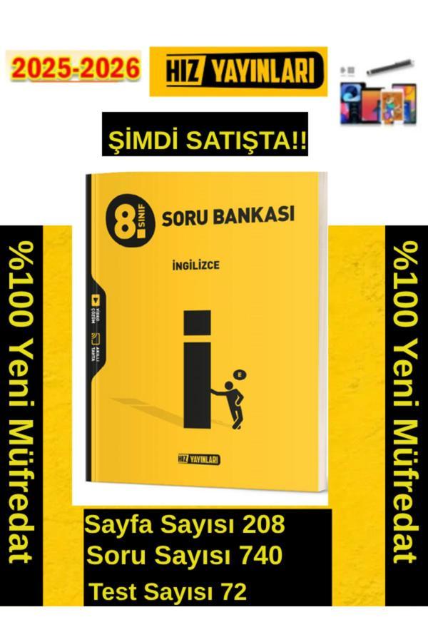 Hız Yayınları 2026 8.Sınıf İngilizce %100 Yeni Marif Müfredat Video Çöz. Soru Bankası+Android Kalem - Hız Yayınları - Image 1