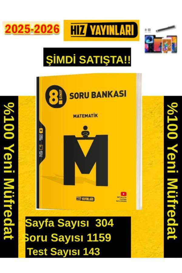 Hız Yayınları 2026 8.Sınıf Matematik %100 Yeni Marif Müfredat Video Çöz. Soru Bankası+Android Kalem - Hız Yayınları - Image 1