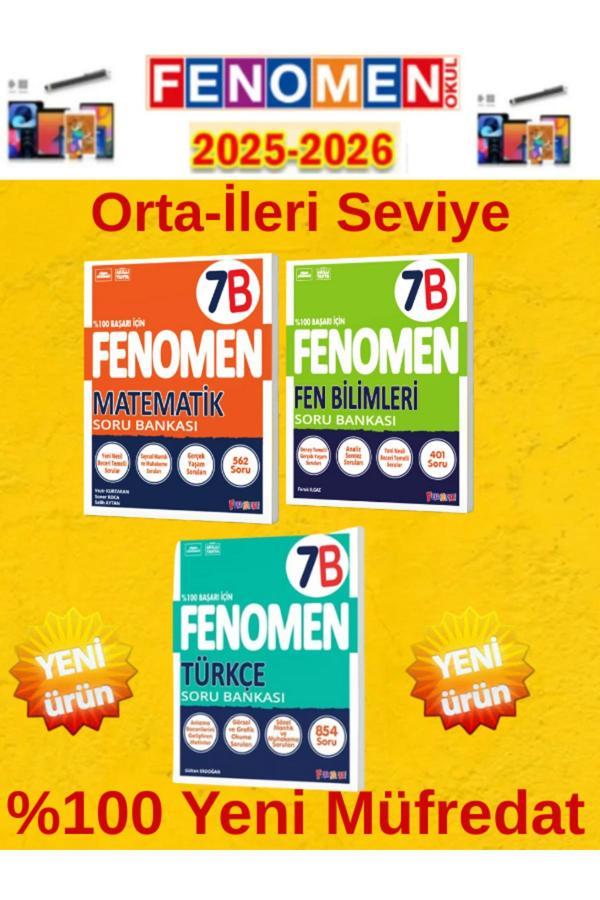7.Sınıf Matematik-Fen-Türkçe B Video Çözümlü Soru Bankası+Android Kalem - Fenomen Yayıncılık - Image 1