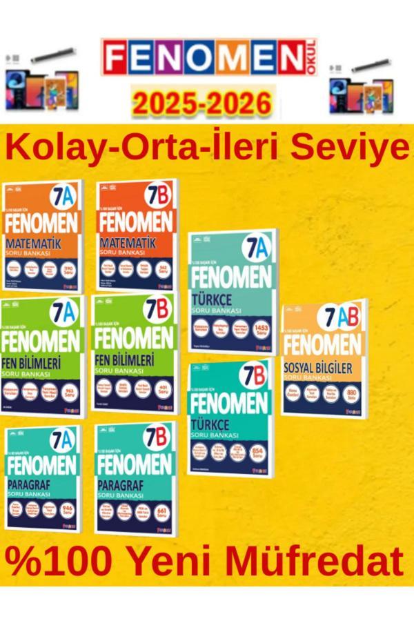 7.Sınıf Matematik-Fen-Türkçe-Paragraf Ab+Sosyal Ab Video Çözümlü Soru Bankası+Android Kalem - Fenomen Yayıncılık - Image 1