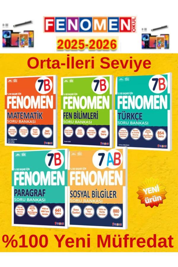7.Sınıf Matematik-Fen-Türkçe-Paragraf B+Sosyal B Video Çözümlü Soru Bankası+Android Kalem - Fenomen Yayıncılık - Image 1