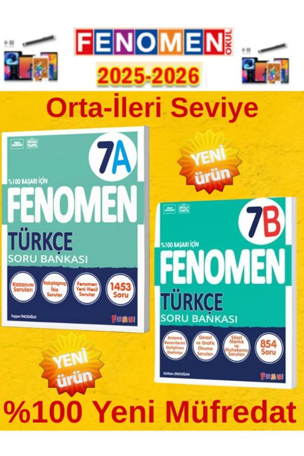 7.Sınıf Türkçe Ab Fenomen Video Çözümlü Soru Bankası+Android Kalem - Fenomen Yayıncılık - Image 1