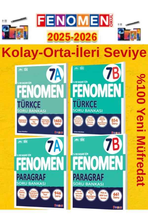 7.Sınıf Türkçe-Paragraf Ab Video Çözümlü Soru Bankası+Android Kalem - Fenomen Yayıncılık - Image 1