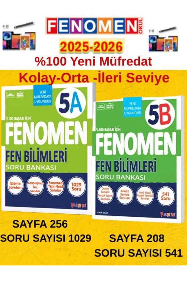 5.Sınıf Fen A-B Fenomen Soru Bankası Seti %100 Yeni Müfredat+Android Kalem(1029-541 Soru) - Fenomen Yayıncılık - Image 1