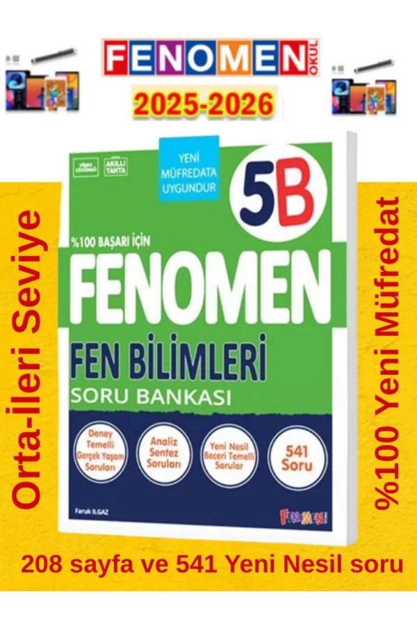 5.Sınıf Fen Bilimleri Fenomen B Soru Bankası %100 Yeni Müfredat+Android Kalem(541 Soru) - Fenomen Yayıncılık - Image 1