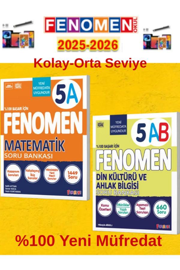 5.Sınıf Matematik A-Din Ab Fenomen Soru Bankası Seti%100 Yeni Müfredat+Kalem(2 Kitap) - Fenomen Yayıncılık - Image 1