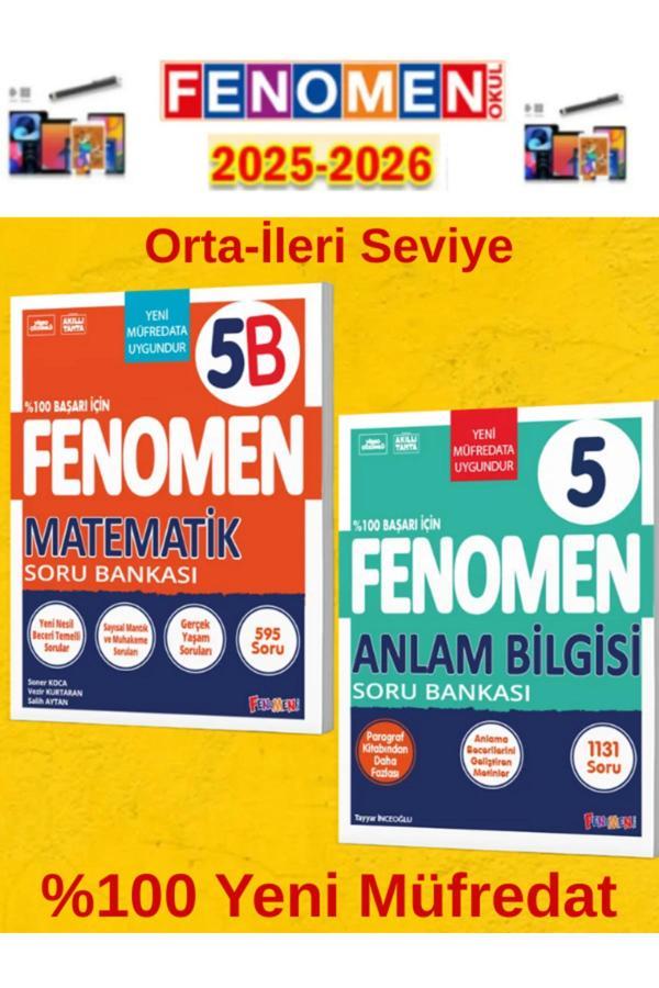 5.Sınıf Matematik B-Anlam Bilgisi Fenomen Soru Bankası Seti%100 Yeni Müfredat+Kalem(2 Kitap) - Fenomen Yayıncılık - Image 1