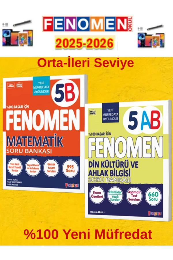 5.Sınıf Matematik B-Din Ab Fenomen Soru Bankası Seti%100 Yeni Müfredat+Kalem(2 Kitap) - Fenomen Yayıncılık - Image 1
