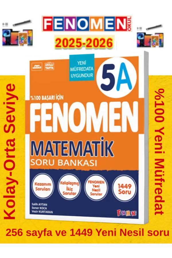 5.Sınıf Matematik Fenomen A Soru Bankası %100 Yeni Müfredat+Android Kalem(1449 Soru) - Fenomen Yayıncılık - Image 1