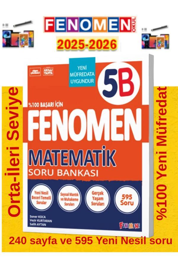 5.Sınıf Matematik Fenomen B Soru Bankası %100 Yeni Müfredat+Android Kalem(595 Soru) - Fenomen Yayıncılık - Image 1
