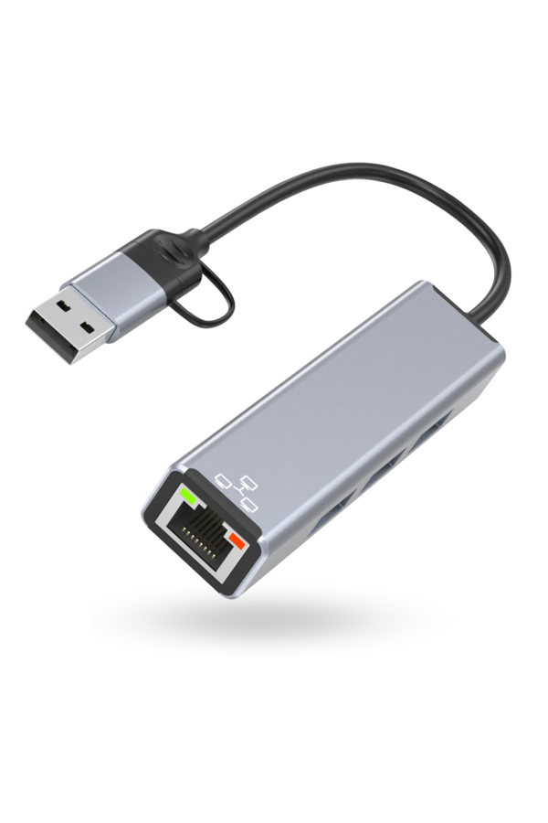 Büro Ev Ofis Cihazları için UsbC-2HUB Ethernet Çoklayıcı - Image 1