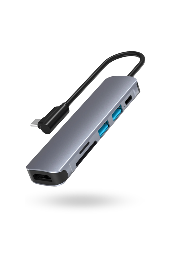 Büro Ev Ofis Cihazları için HDMI 6HUB L Tipi Çevirici - Image 1