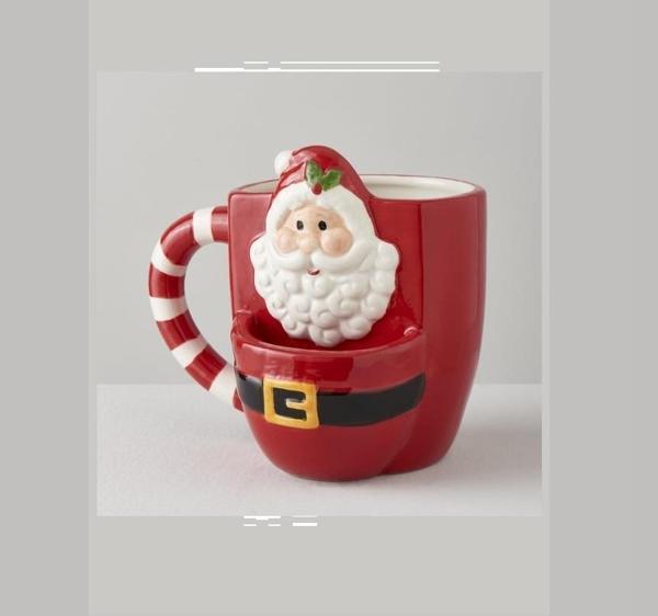 Linens Curl Santa Noel Baba yılbaşı Dolomit Seramik Kupa Bardak 450 ml - Image 1