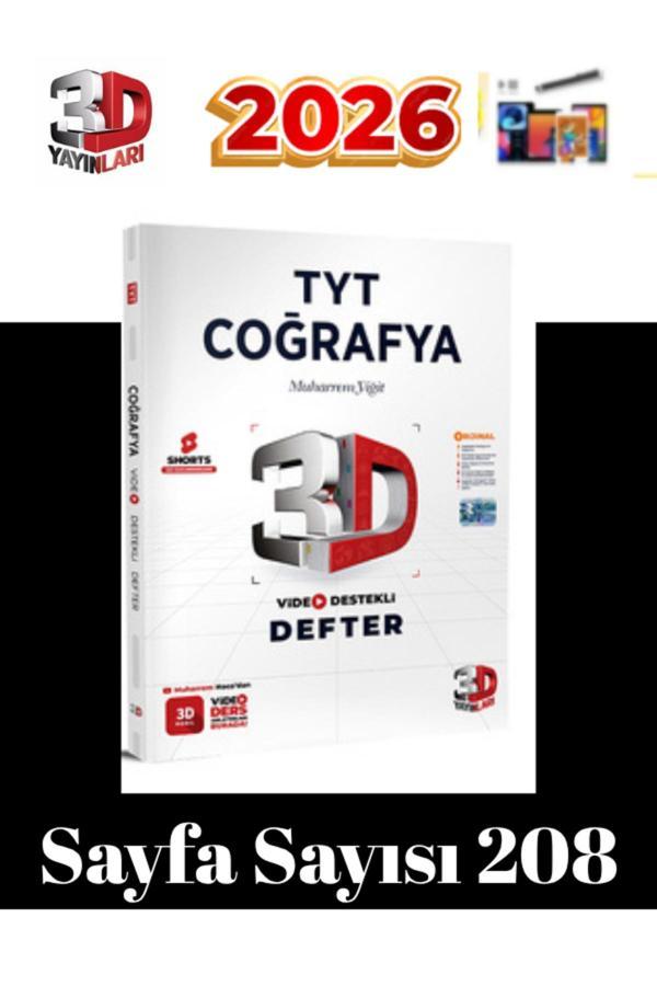 3D Yayınları 2025-2026 Tyt Coğrafya Video Destekli Konu Anlatımlı Defter - 3D Yayınları - Image 1