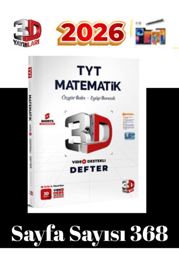 3D Yayınları 2025-2026 Tyt Matematik Video Destekli Konu Anlatımlı Defter - 3D Yayınları - Image 1