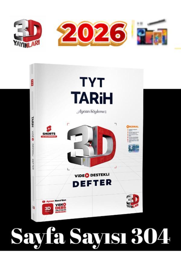 3D Yayınları 2025-2026 Tyt Tarih Video Destekli Konu Anlatımlı Defter - 3D Yayınları - Image 1