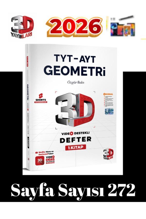 3D Yayınları 2025-2026 Tyt-Ayt Geometri Video Destekli Konu Anlatımlı Defter - 3D Yayınları - Image 1