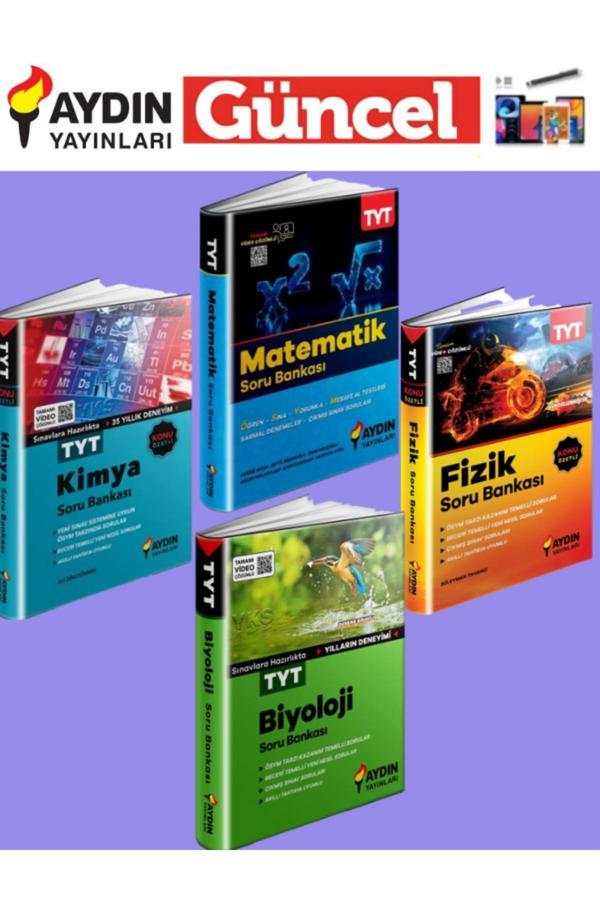 Aydın Yayınları 2025 Tyt Matematik-Fizik-Kimya-Biyoloji Soru Bankası Seti+Tablet Kalemi - Aydın Yayınları - Image 1
