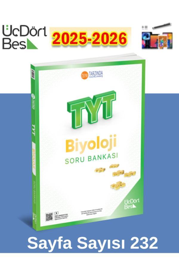 2026 345 - Tyt Biyoloji Soru Bankası - Güncel Baskı+Dokunmatik Kalem - Üç Dört Beş Yayınları - Image 1